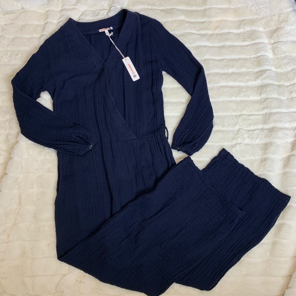 Anthropologie Sundry Navy Gauze Romper NWT - Picture 8 of 11